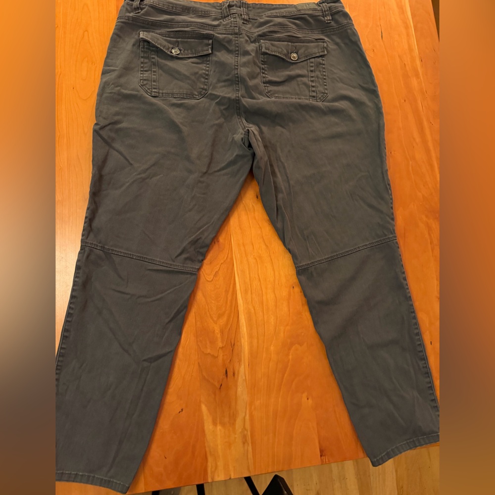 Supplies by Unionbay Skinny Cargo Pants 16 33W Charcoal Gray Zip Pocket Stretch - Picture 4 of 15